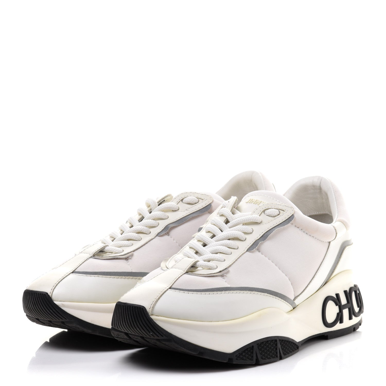 Jimmy Choo Calfskin Neoprene Raine Sneakers 39.5 White 3 of 10