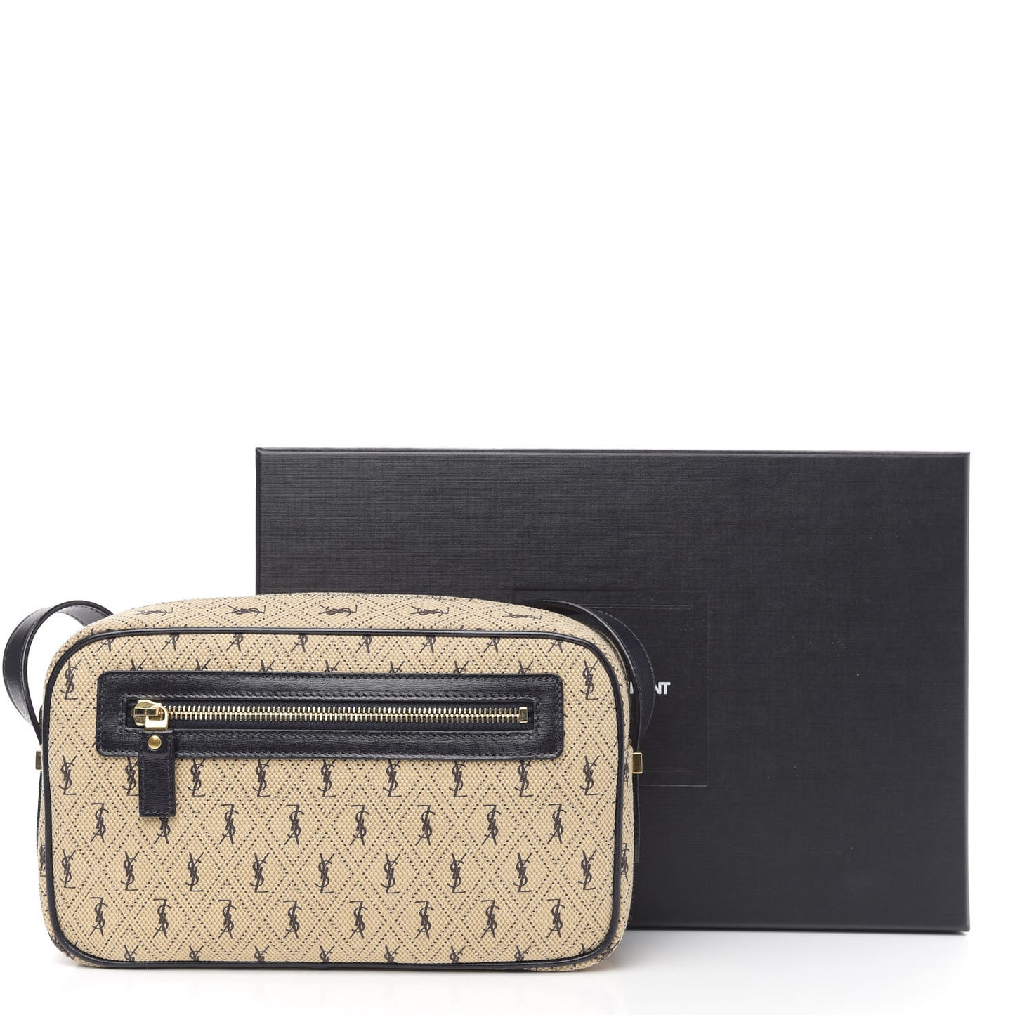 Canvas Monogram All Over Camera Bag Beige