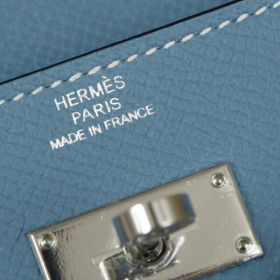 Hermes Epsom Kelly Longue Wallet Blue Jean 7 of 10