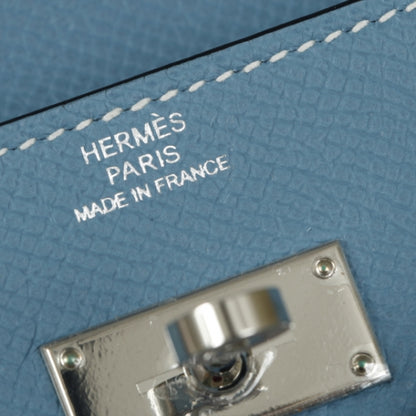Hermes Epsom Kelly Longue Wallet Blue Jean 7 of 10