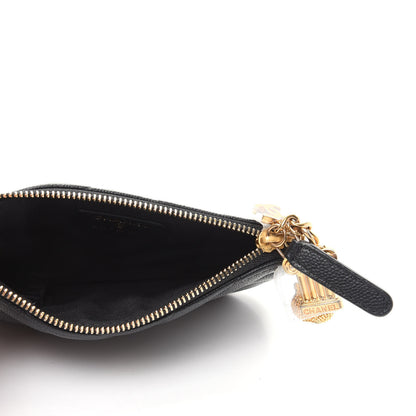 Chanel Caviar Chevron Quilted Small Ancient Greek Charms Cosmetic Case Black 5 of 7
