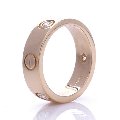 Cartier 18K Yellow Gold 3 Diamond 5.5mm LOVE Ring 53 6.25 4 of 6