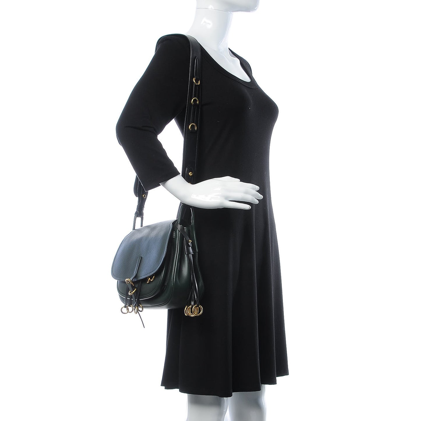 Saffiano Cuir Calf Corsaire Bag Smeraldo Black