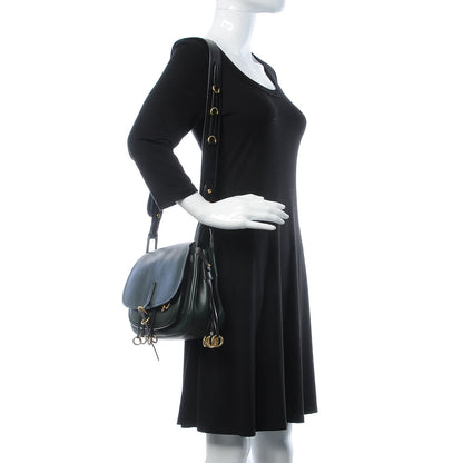 Prada Saffiano Cuir Calf Corsaire Bag Smeraldo Black 2 of 10