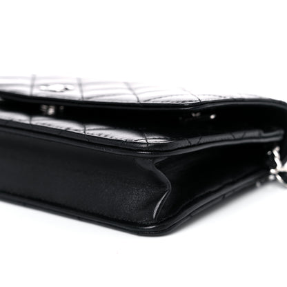 Chanel Lambskin Quilted Wallet On Chain WOC Black 11 of 14