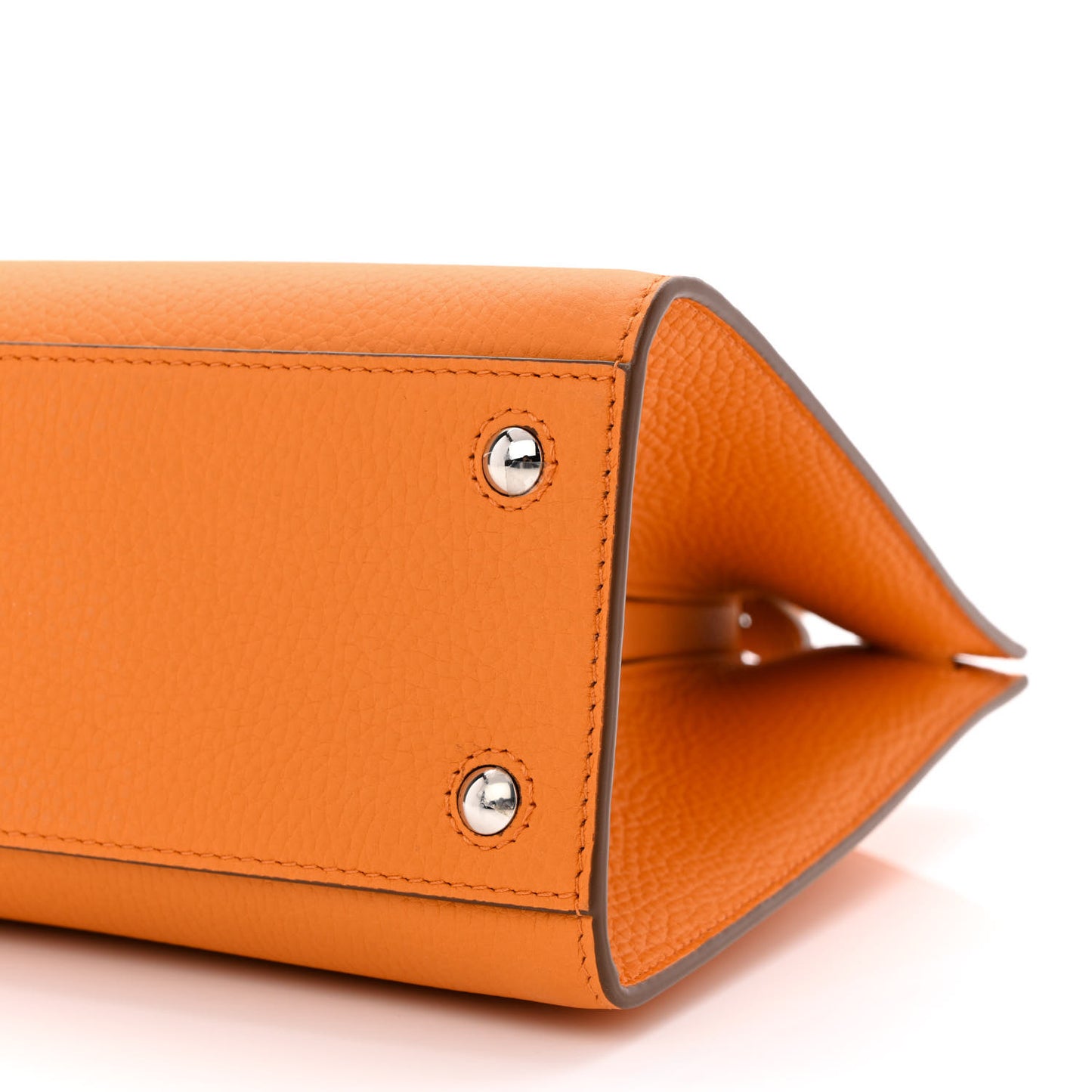 Grainy Calfskin Mini Frances Tote Orange