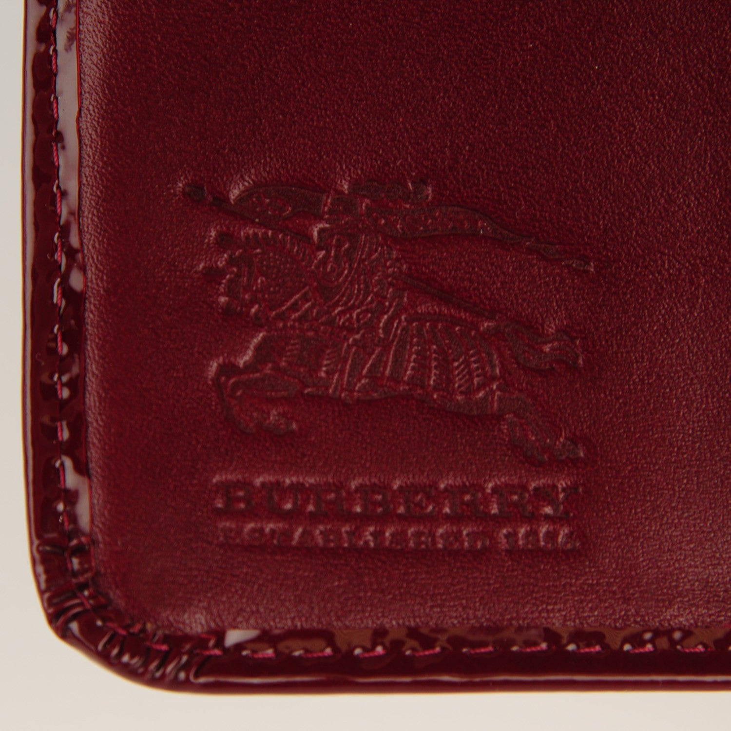 Burberry Patent Nova Check Continental Wallet Berry Red 5 of 7