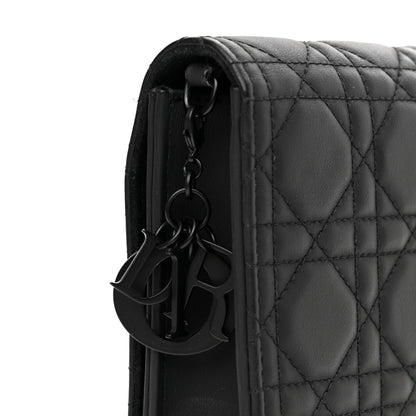 Christian Dior Ultra Matte Calfskin Cannage Lady Dior Clutch Black 8 of 12