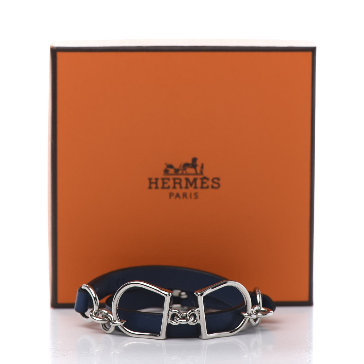 Hermes Swift Etrier Double Tour Bracelet T2 Deep Blue 6 of 6