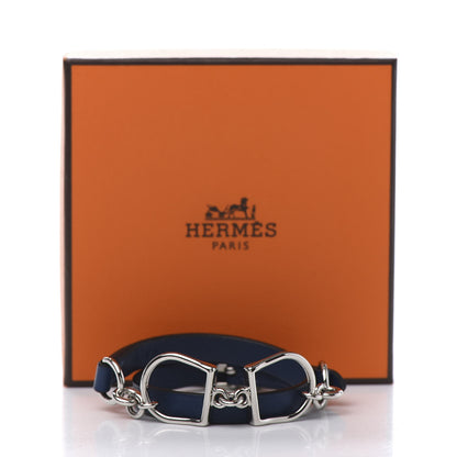 Hermes Swift Etrier Double Tour Bracelet T2 Deep Blue 6 of 6