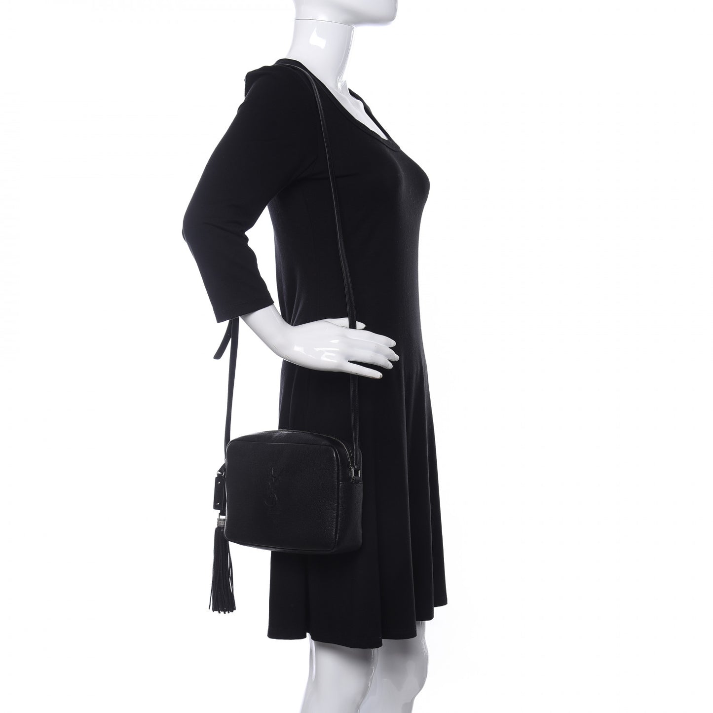 Lambskin Monogram Small Lou Camera Bag Black