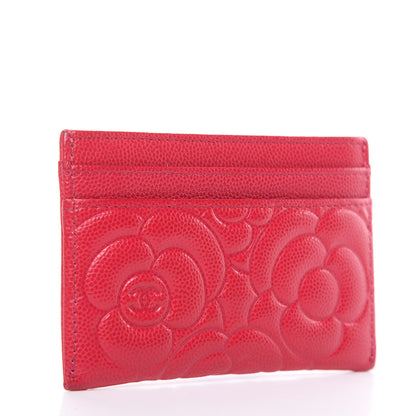 Chanel Caviar Camellia Embossed Card Holder Fuchsia 3 of 11