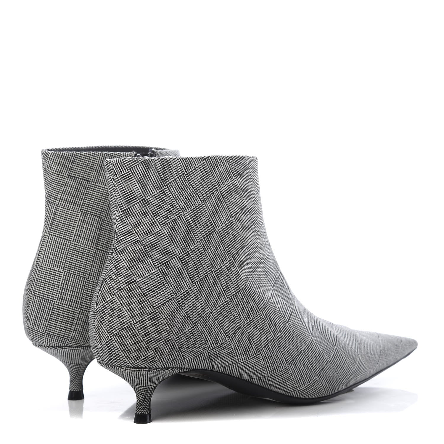 Balenciaga Wool Checked Knife Pointy Toe Boots 37 4 of 6
