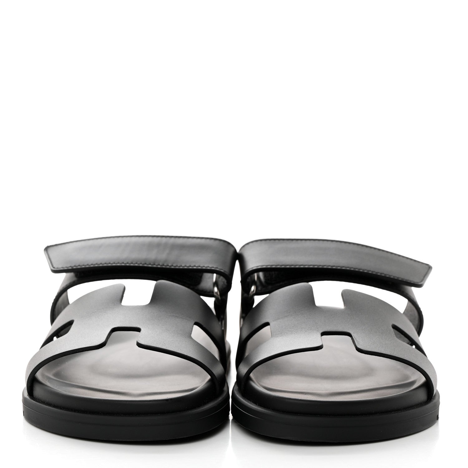 Hermes Calfskin Womens Chypre Sandals 37 Black 2 of 10