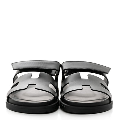 Hermes Calfskin Womens Chypre Sandals 37 Black 2 of 10