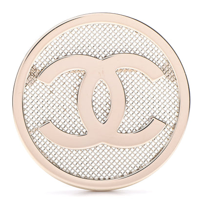 Chanel Mesh Circle CC Brooch Gold 1 of 4