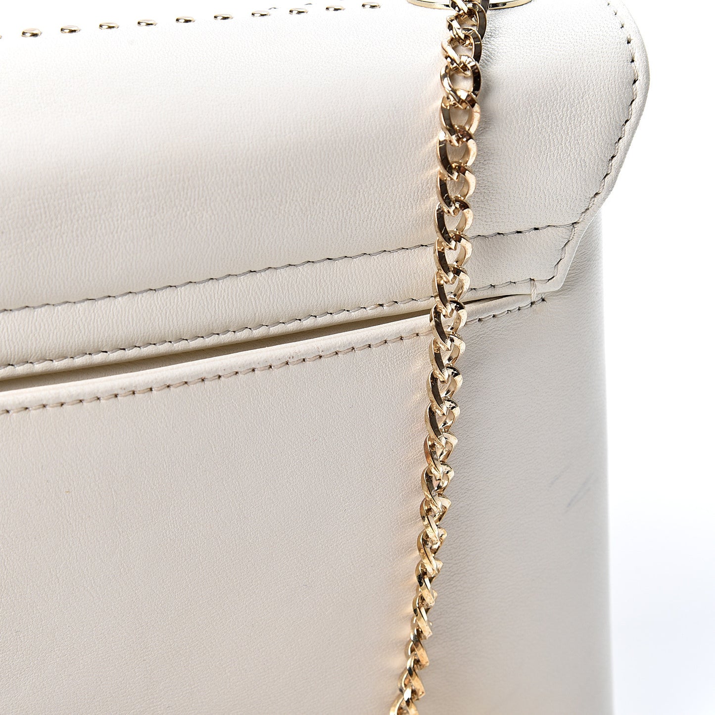 Lambskin Studded Mini Sugar Flap Shoulder Bag White