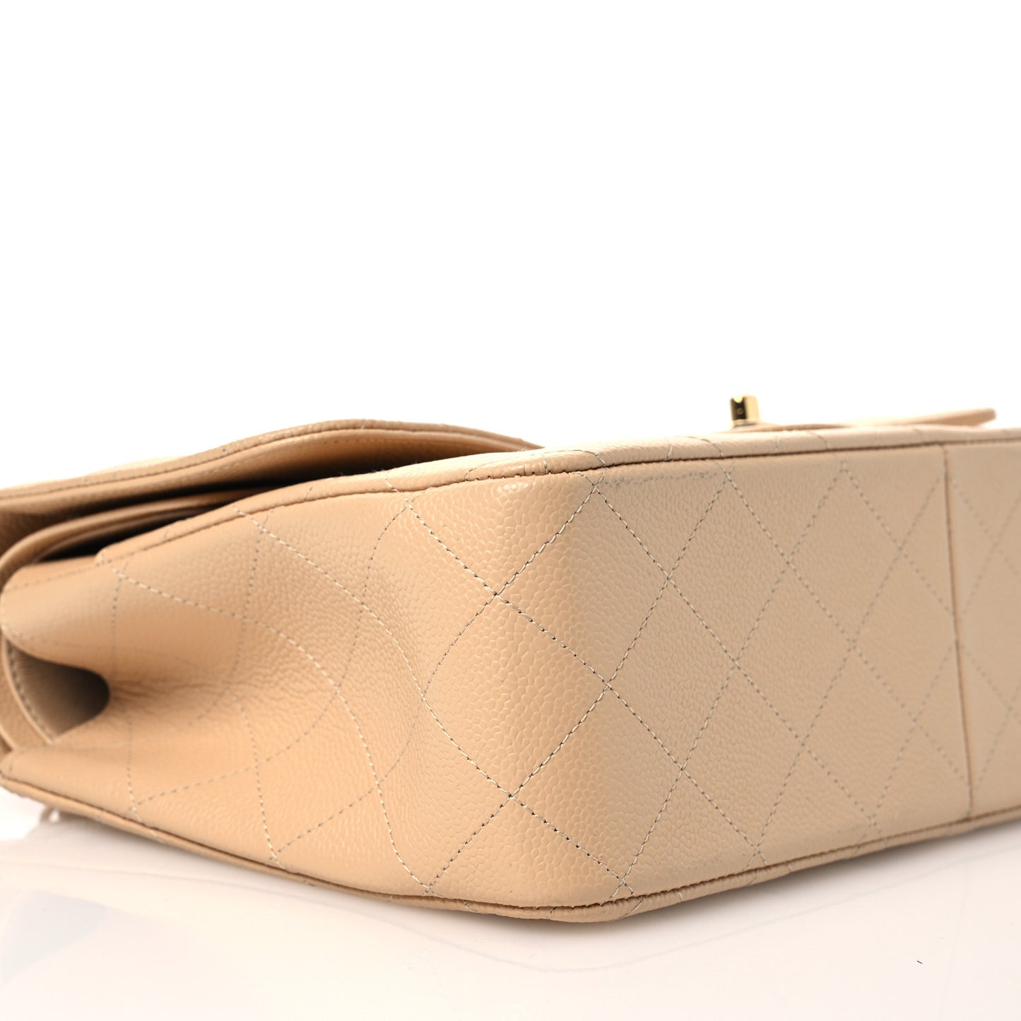 Cavia Quilted Jumbo Double Flap Beige