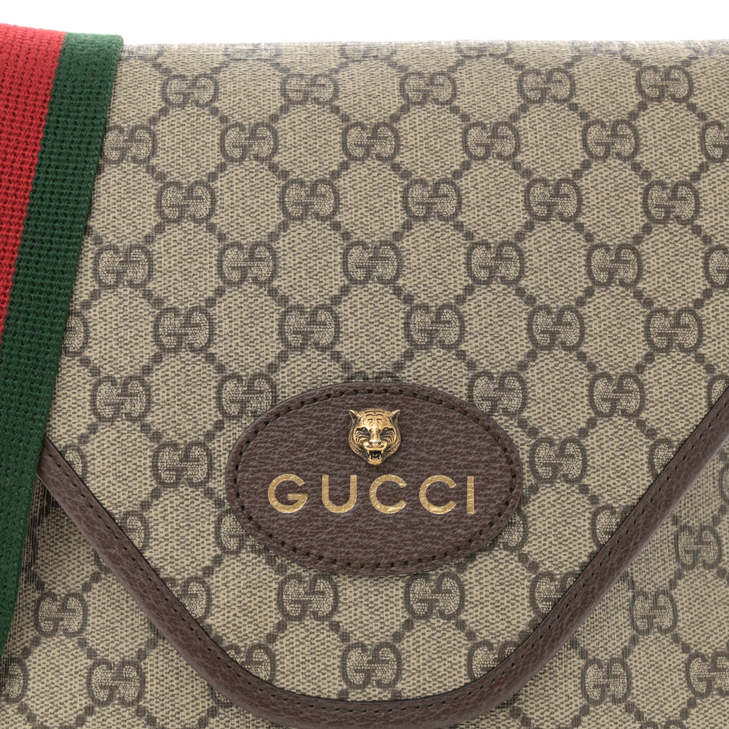 Gucci GG Supreme Monogram Web Medium Neo Vintage Flap Messenger Bag Beige New Acero 8 of 15