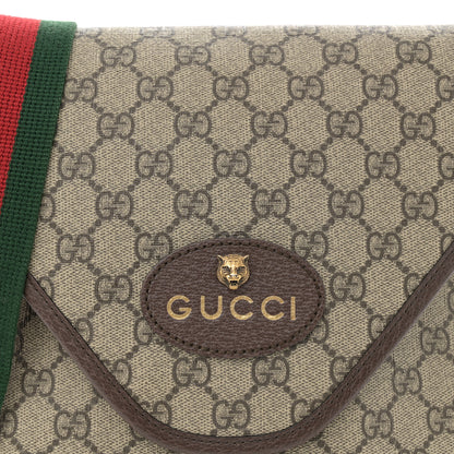 Gucci GG Supreme Monogram Web Medium Neo Vintage Flap Messenger Bag Beige New Acero 8 of 15