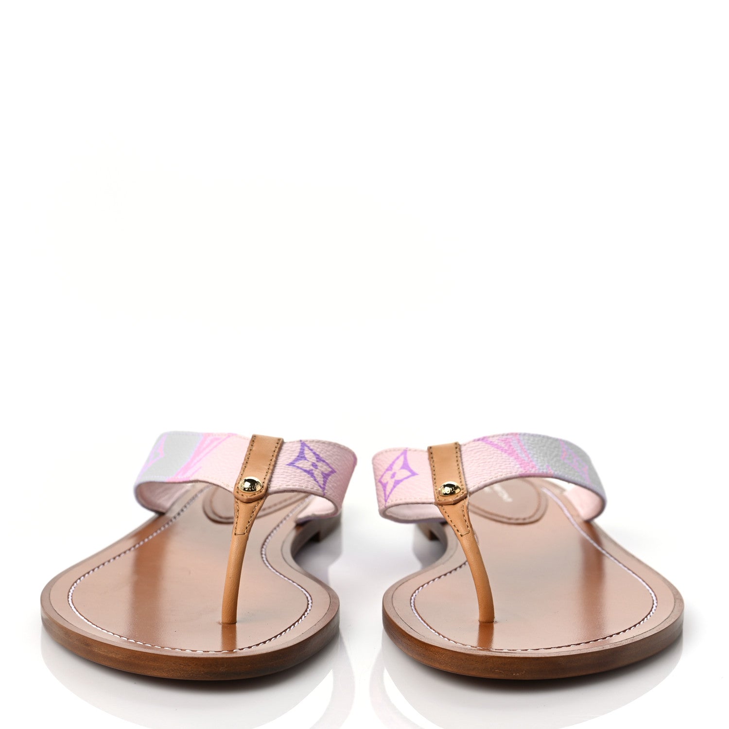 Louis Vuitton Monogram Sunny Flat Thong Sandals 38 Rose Clair Pink 2 of 9