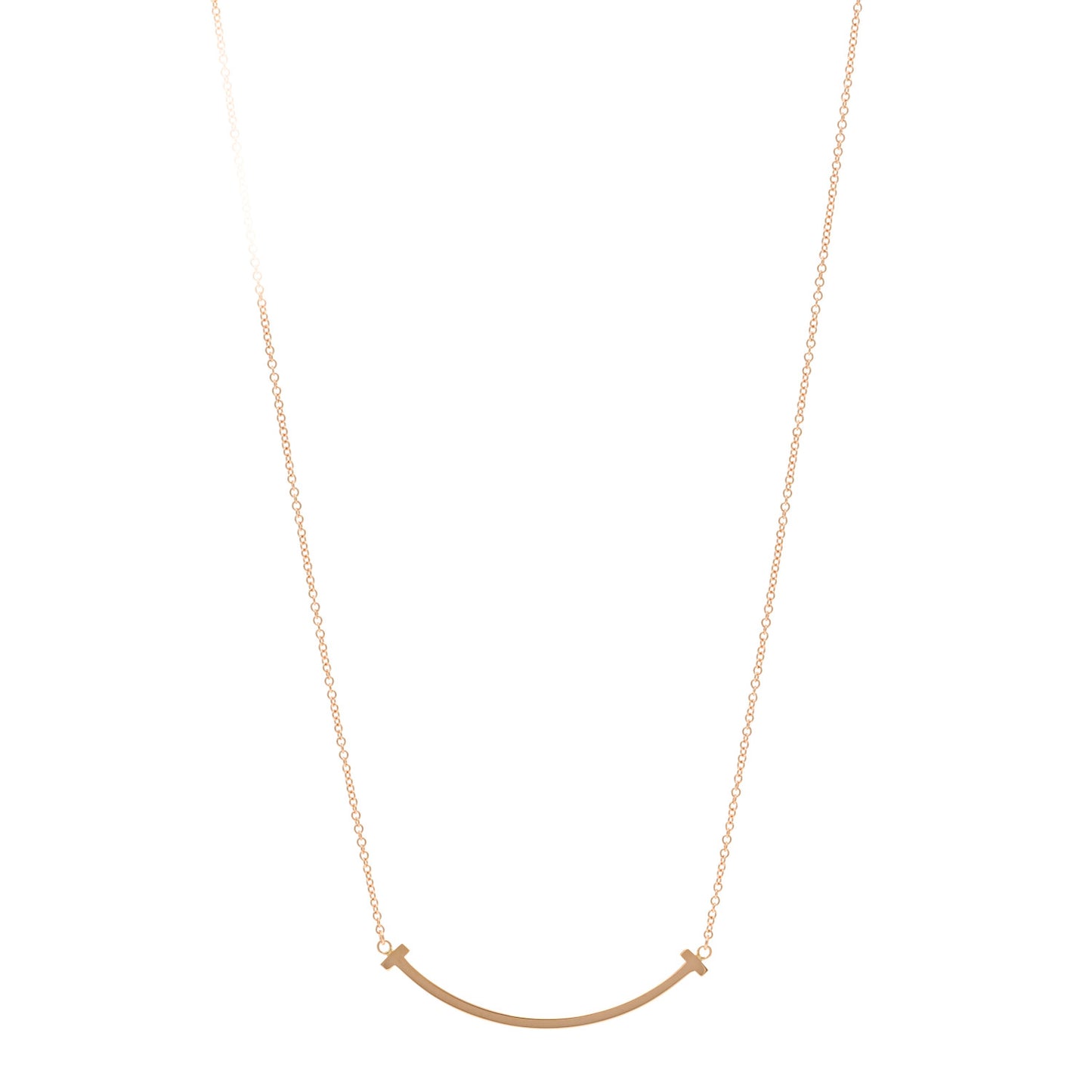 18K Rose Gold Small T Smile Pendant Necklace