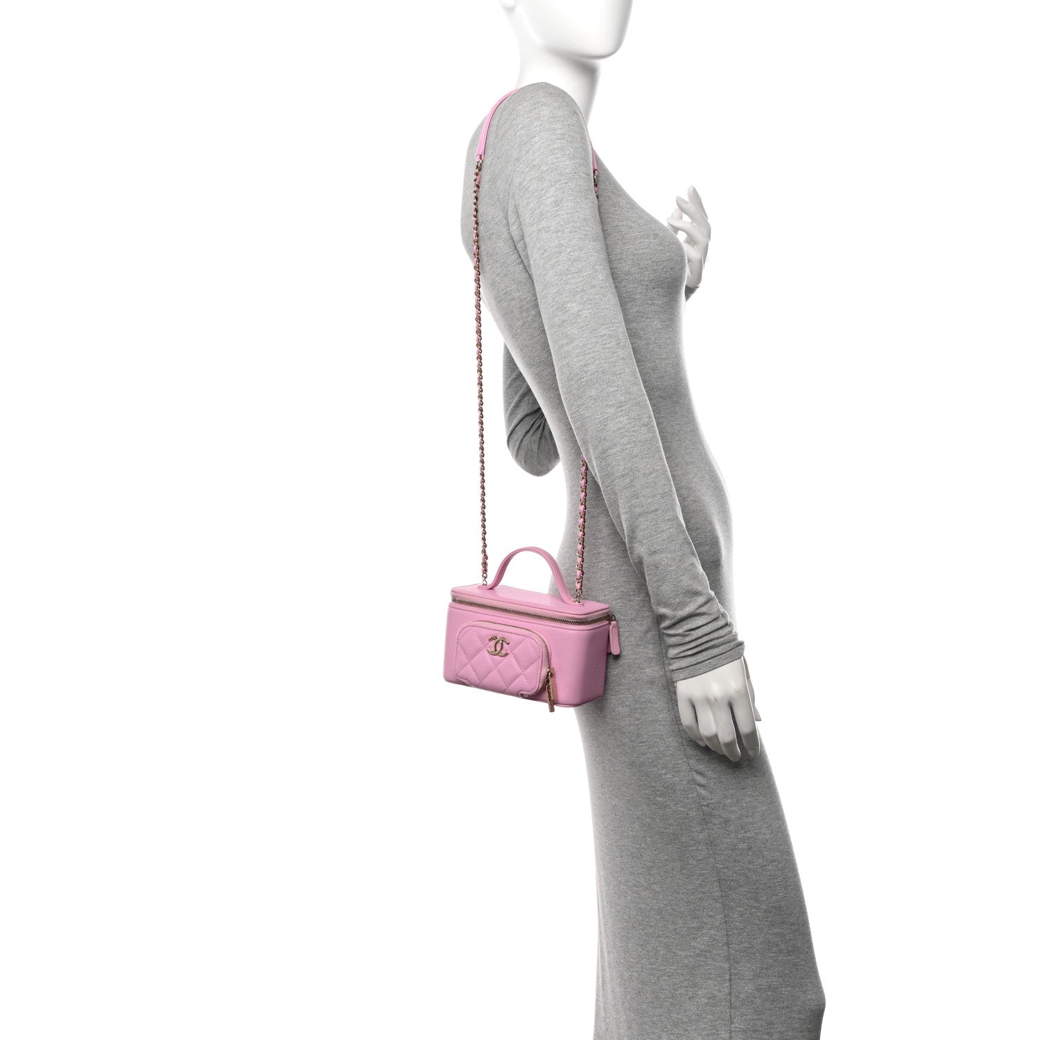 Chanel Caviar Quilted Top Handle Pocket Vanity Case Lilac 2 of 11