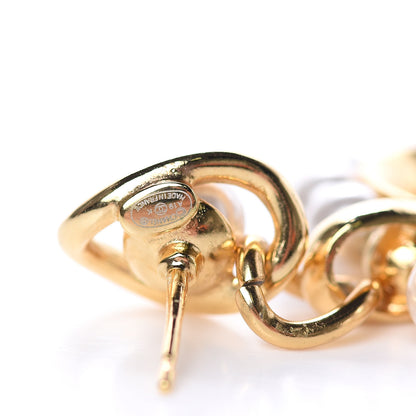 Chanel Pearl Heart CC Drop Earrings Gold 3 of 5