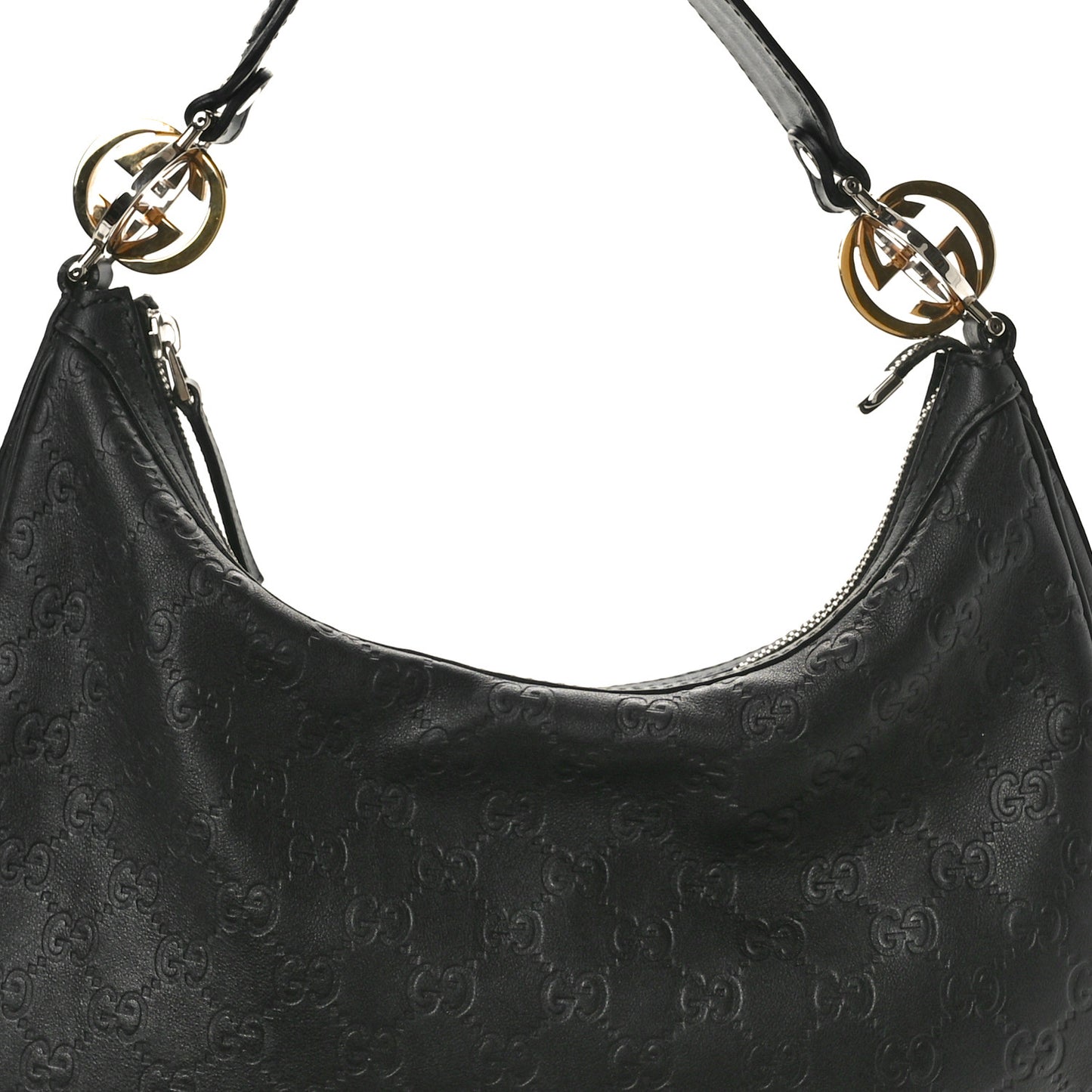 Guccissima Medium GG Twins Hobo Black