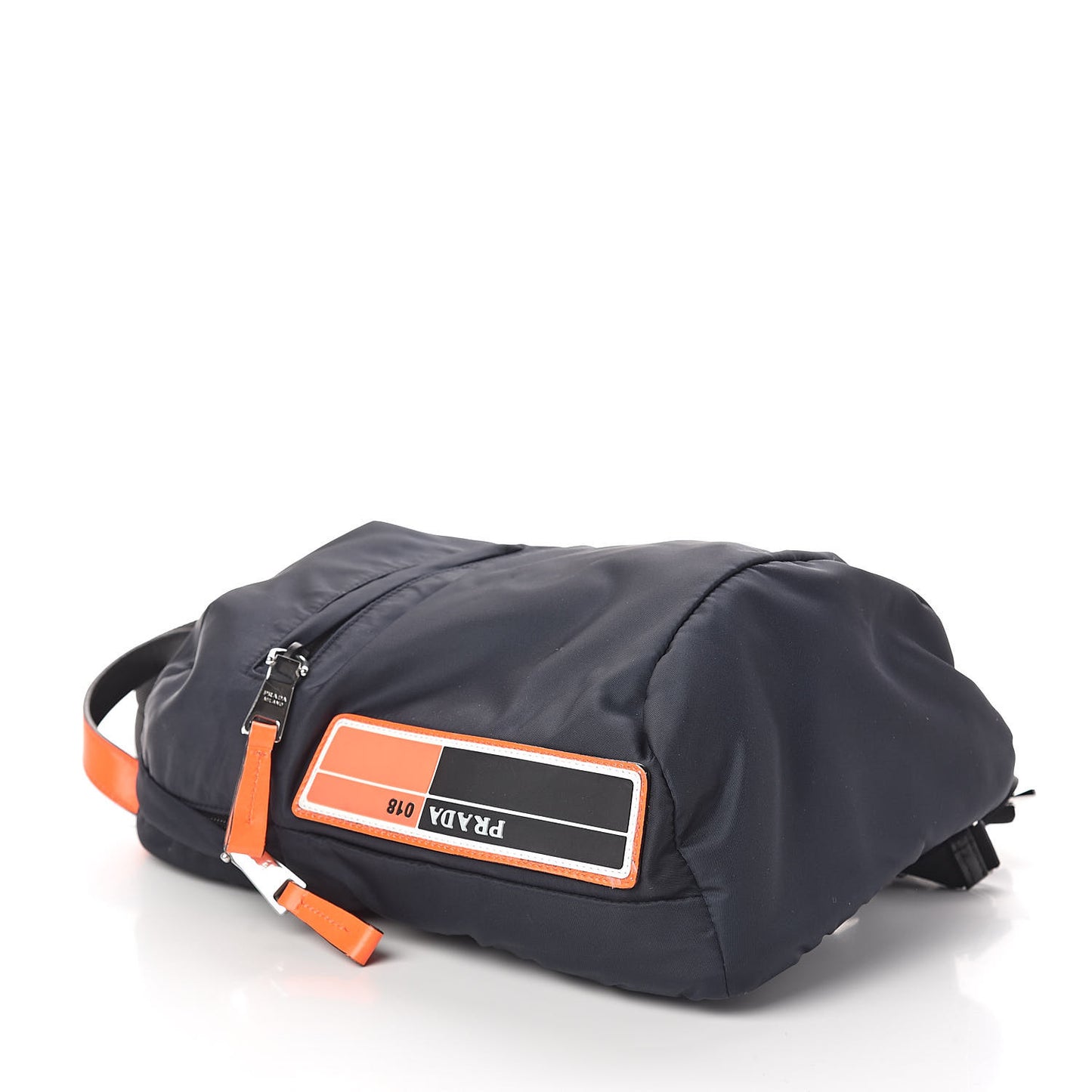 Nylon Tessuto Sling Backpack Navy Orange