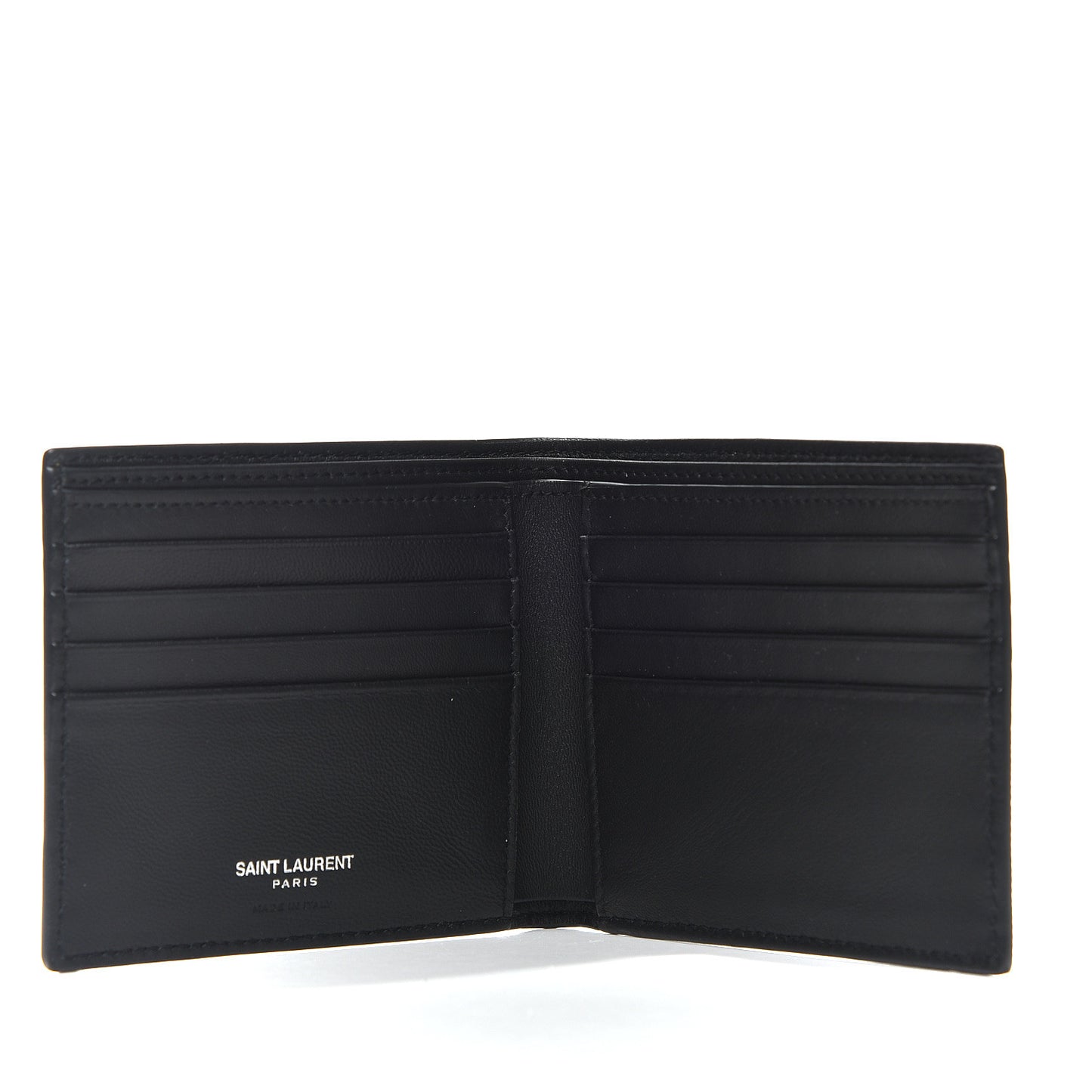 Calfskin Crocodile Embossed East West Wallet Black