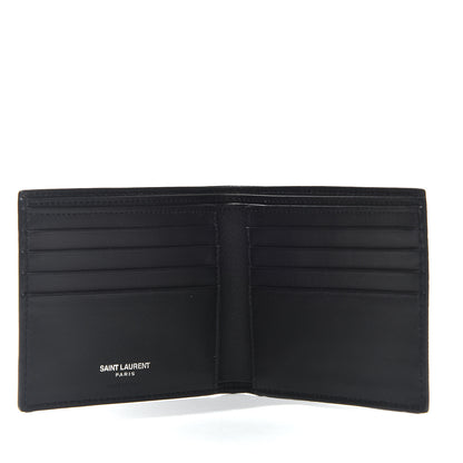Saint Laurent Calfskin Crocodile Embossed East West Wallet Black 4 of 11