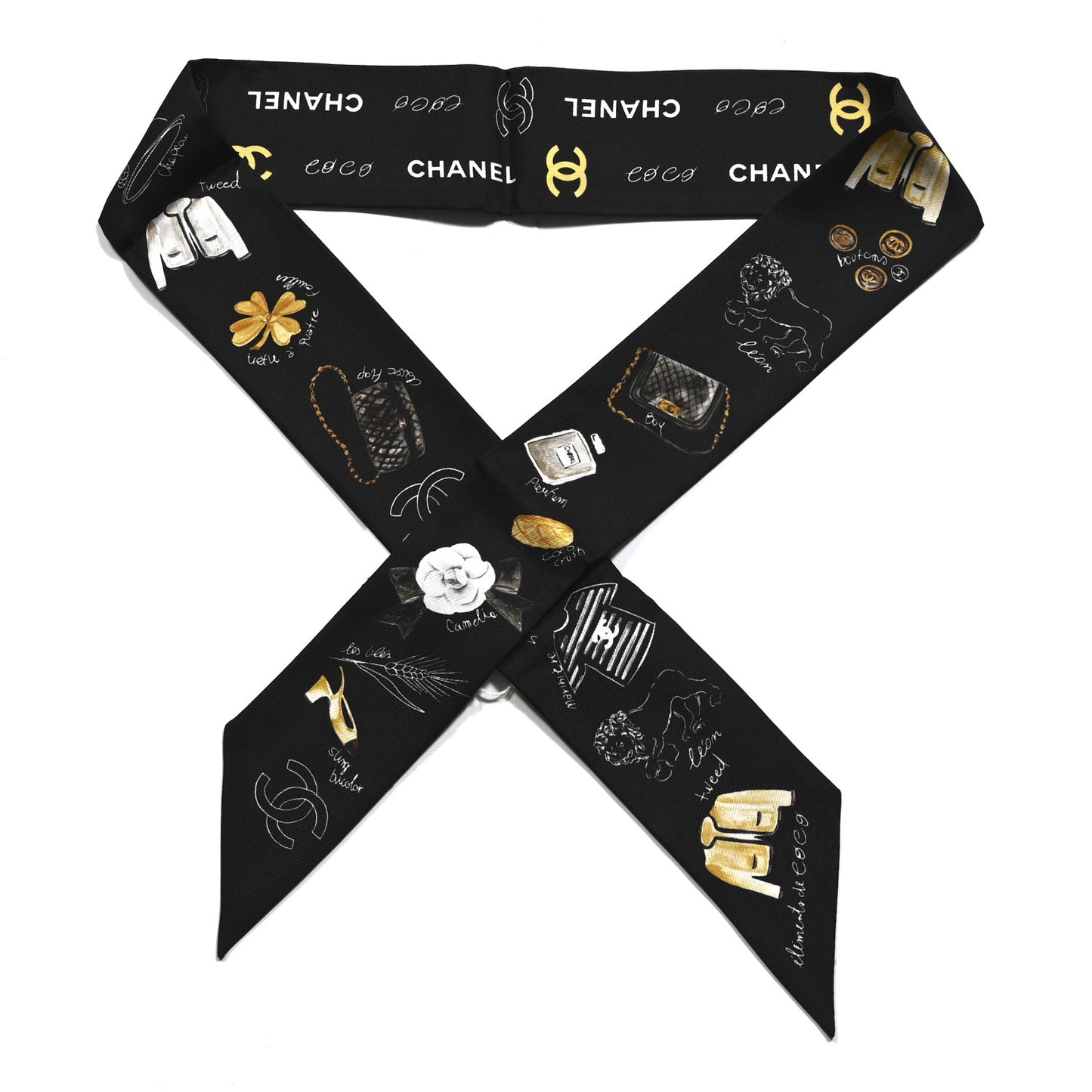 Silk CC Slim Bandeau Black Gold