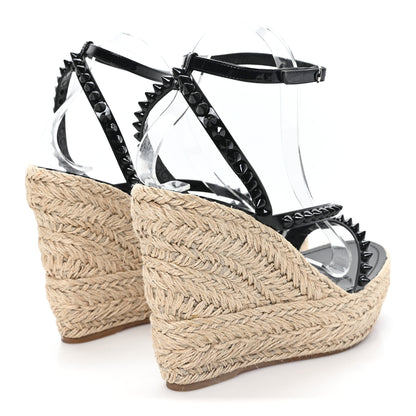 Christian Louboutin Patent Mafaldina 120 Wedge Sandals 41 Black 5 of 8