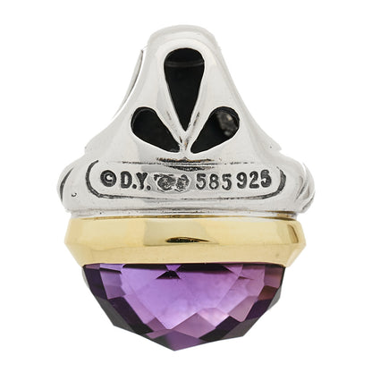 David Yurman Sterling Silver 14K Yellow Gold Amethyst 10mm Acorn Pendant 2 of 8