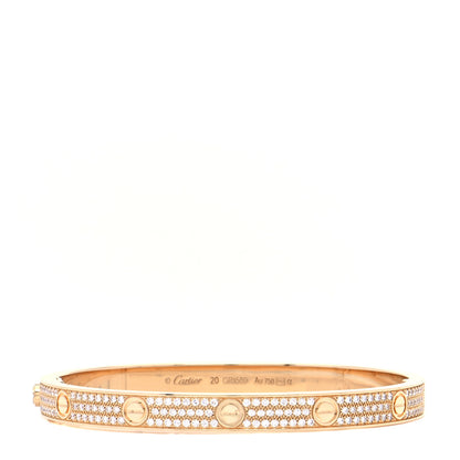 Cartier 18K Yellow Gold Diamond LOVE Paved Bracelet 20 1 of 9