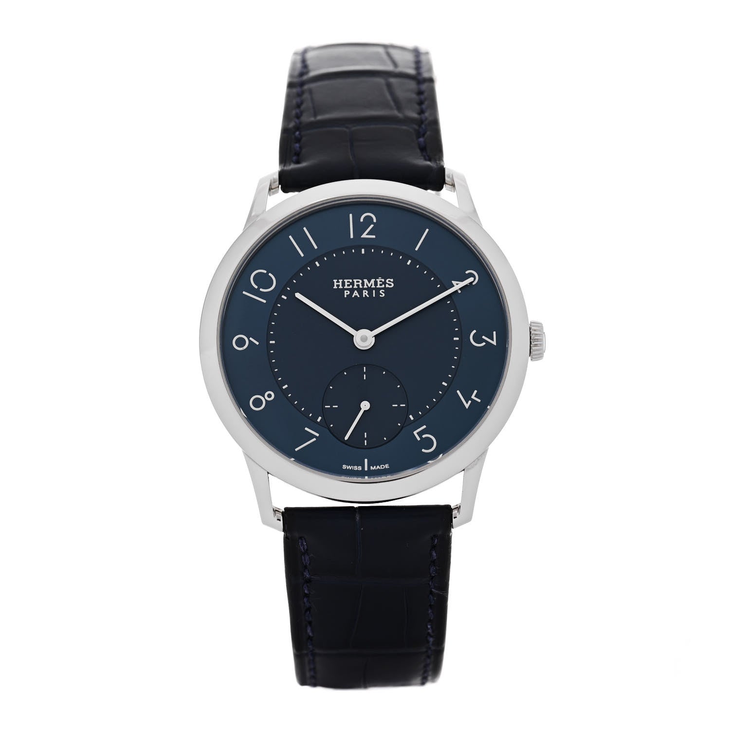Hermes Stainless Steel Alligator 39.5mm Slim d'Hermes Automatic Watch Bleu Saphir 1 of 5