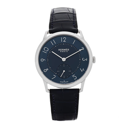 Hermes Stainless Steel Alligator 39.5mm Slim d'Hermes Automatic Watch Bleu Saphir 1 of 5