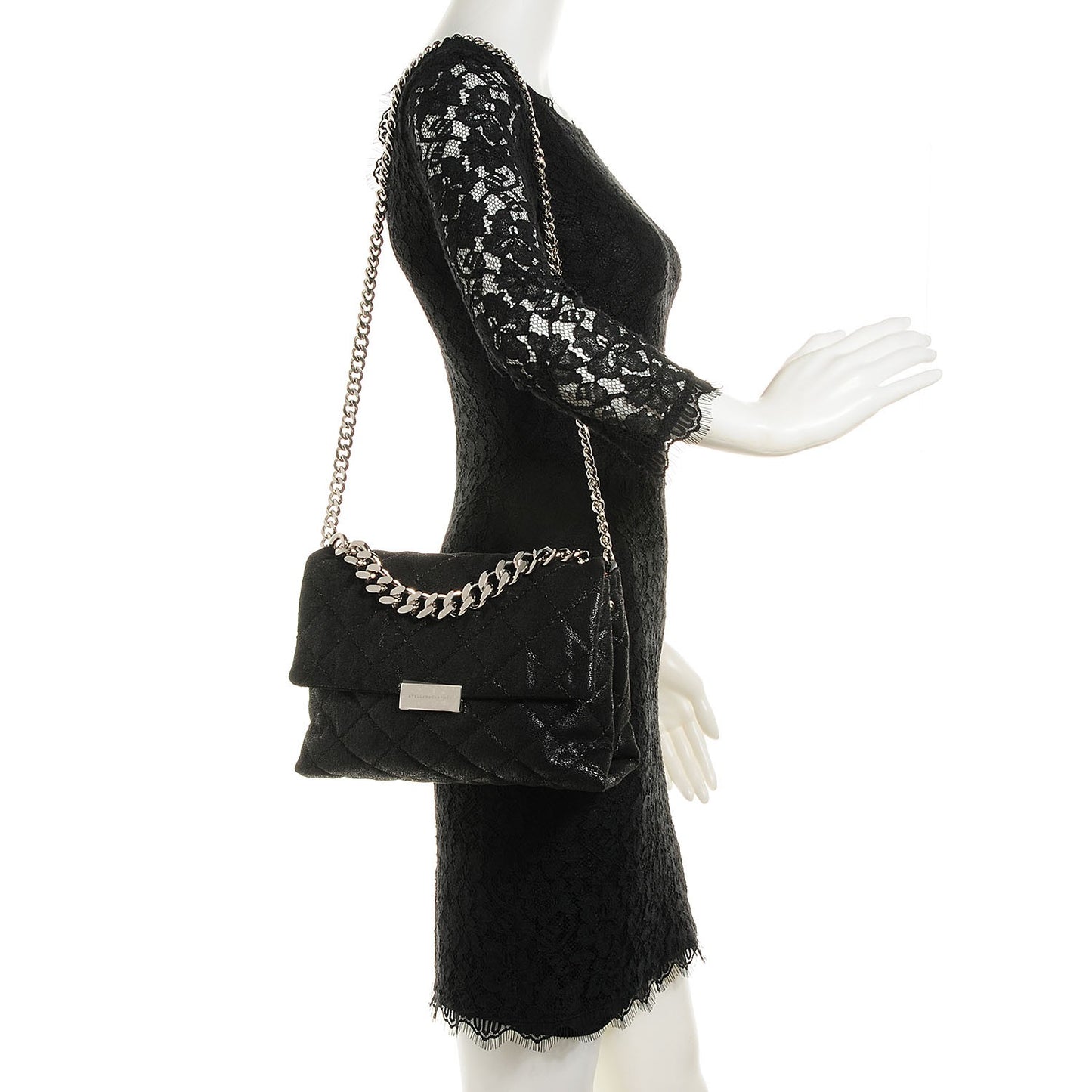 Shaggy Deer Quilted Medium Beckett Chain Shoulder Bag Black