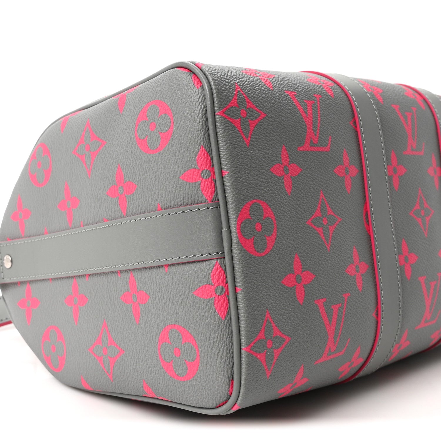 Louis Vuitton Monogram Surplus Keepall Bandouliere 35 Kahki Green Grey Pink 8 of 9
