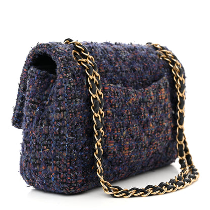 Chanel Tweed Medium Single Flap Navy Multicolor 3 of 11