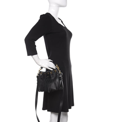 Saint Laurent Calfskin Small Emmanuelle Fringe Bucket Bag Black 3 of 11