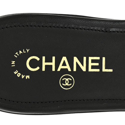 Chanel Lambskin Quilted Turnlock Flat Mules 39 Black 7 of 10