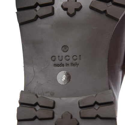 Gucci Laredo Calfskin Mens Horsebit Lug Sole Loafers 9 Brown 8 of 9
