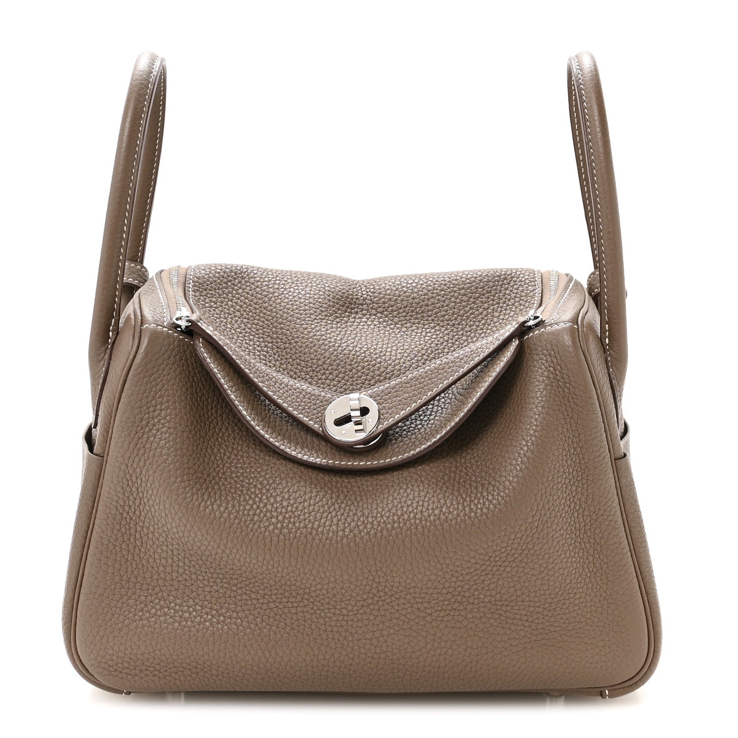 Hermes Taurillon Clemence Lindy 26 Etoupe 1 of 10