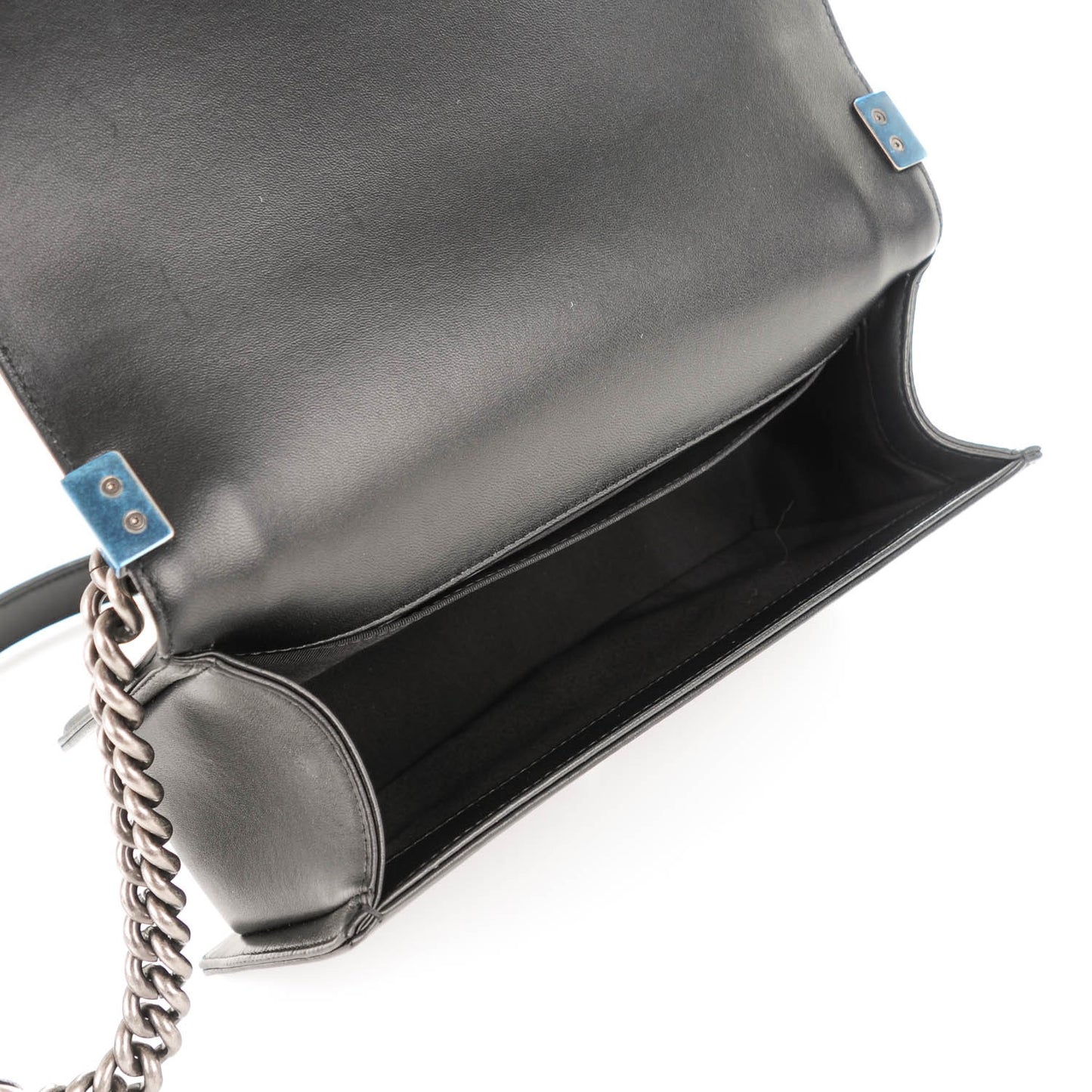 Lambskin Quilted Medium Boy Flap Black