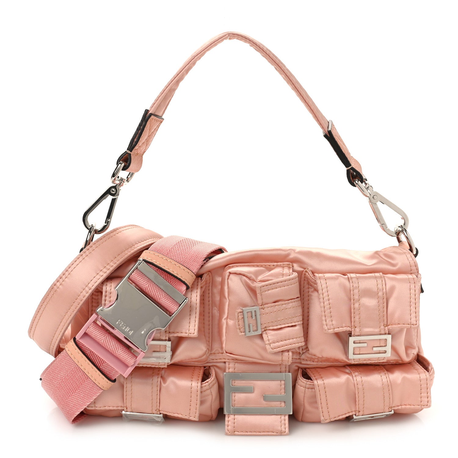 Fendi Econyl Cuoio Romano Multipocket Baguette Baby Pink 1 of 9