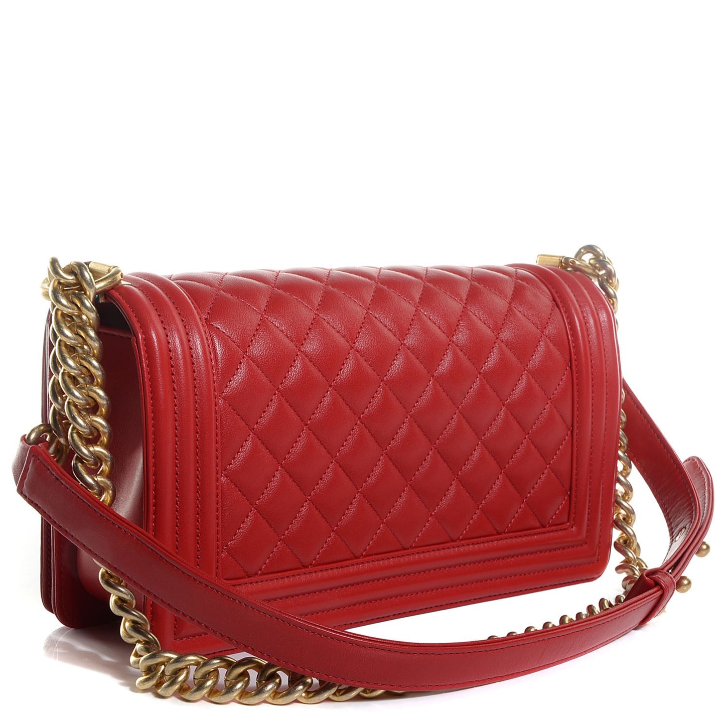 Lambskin New Medium Boy Flap Red