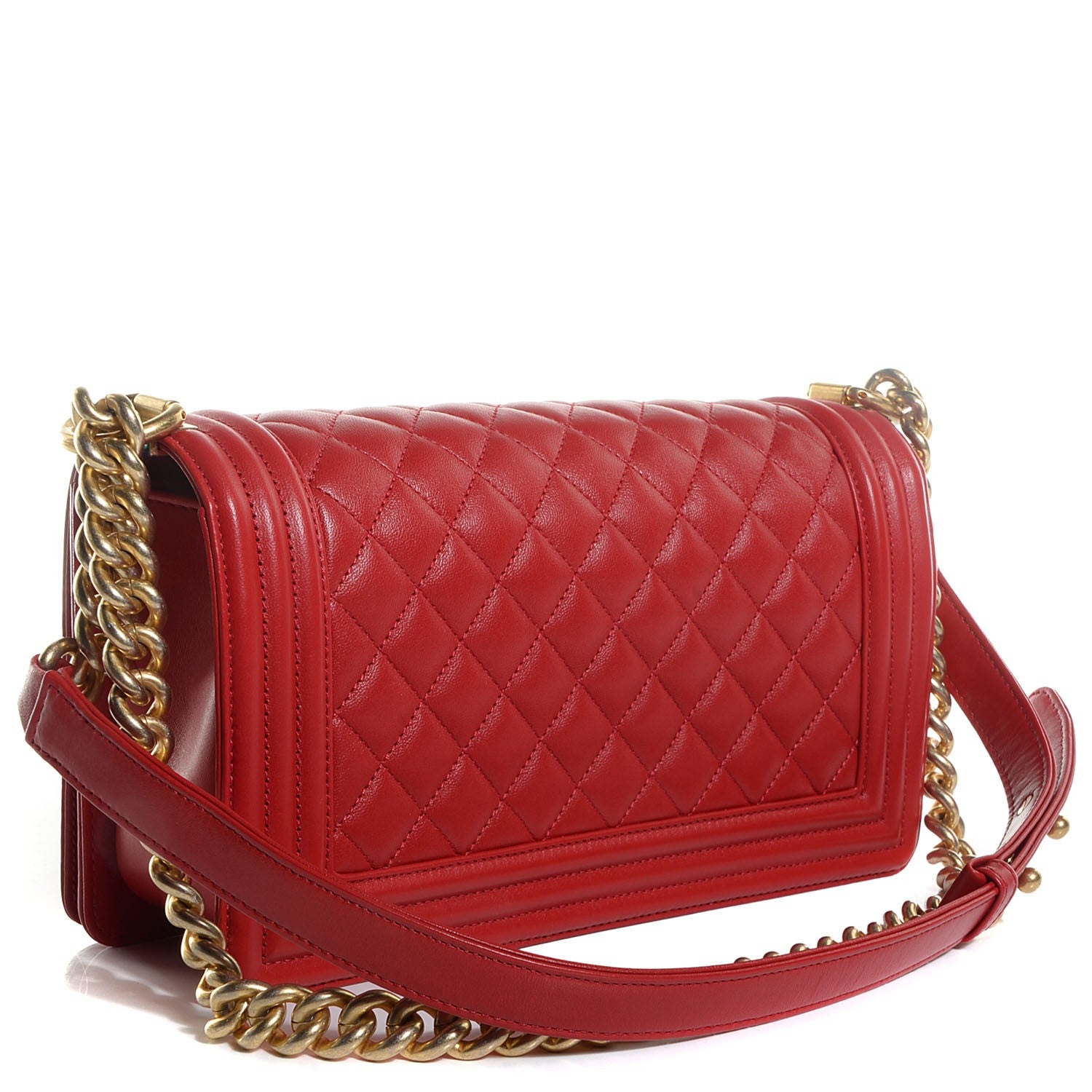 Chanel Lambskin New Medium Boy Flap Red 3 of 9