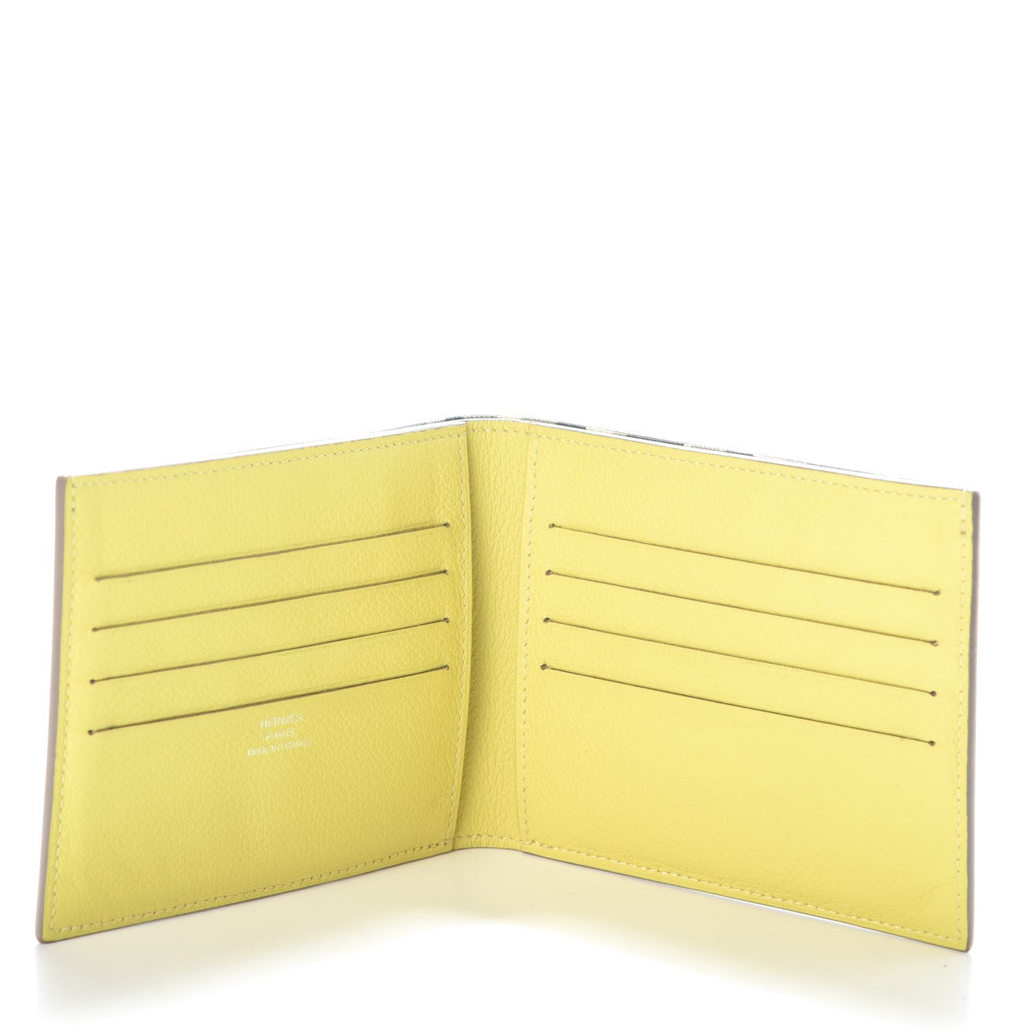 Hermes Evercolor Citizen Twill Compact Wallet Lime Cobalt 5 of 6